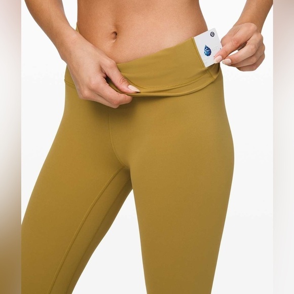 Lululemon Align Full Length Pant 28" in Mustard Yellow Grape Leaf Sz 2 - Picture 3 of 16